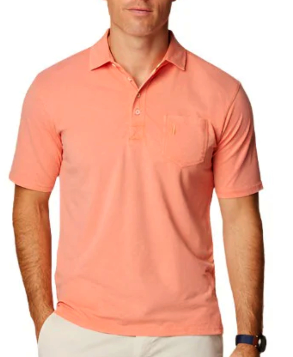 JOHNNIE-O HANGIN' OUT TIKI COASTAL WASH ORIGINAL 4 BUTTON GOLF POLO SHIRT SZ M